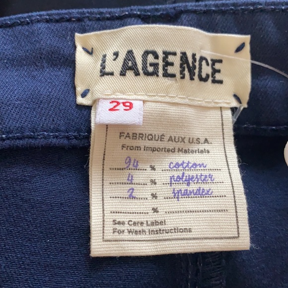 L’AGENCE Margot Coated Jean Navy Blue Size 29 - Picture 11 of 12